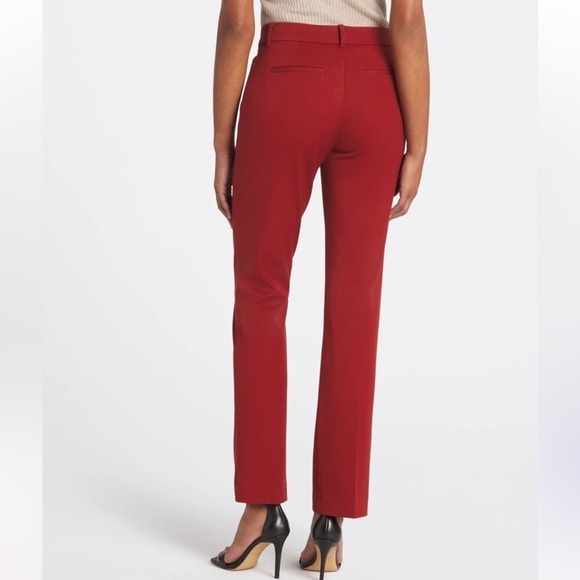 41 Hawthorn Pants 2P Becca Straight Leg Burgundy Ponte Stretch Tailored Preppy - Picture 7 of 15